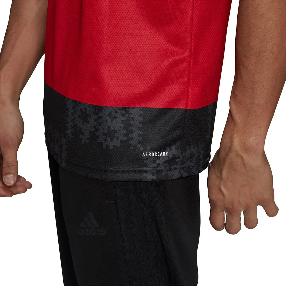 Camisa Flamengo Home 21/22 Torcedor Adidas Masculino - Vermelho e Preto