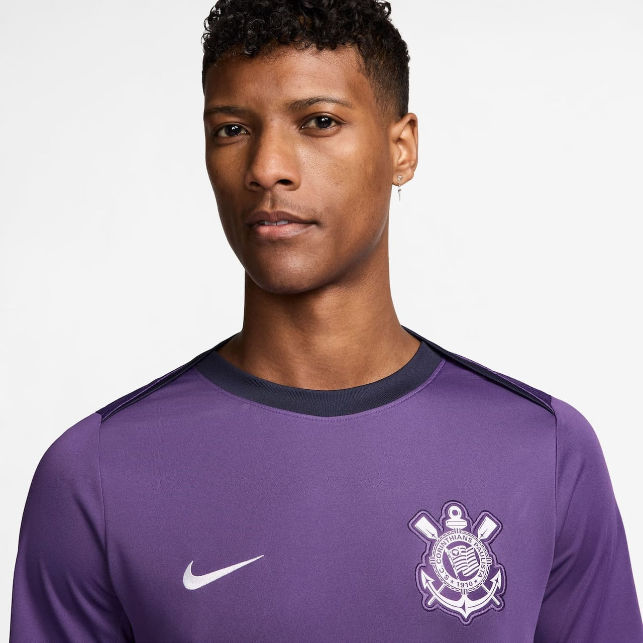 Camisa Timão Treino 25/26 s/n Torcedor Nike Masculina - Roxa e Branca