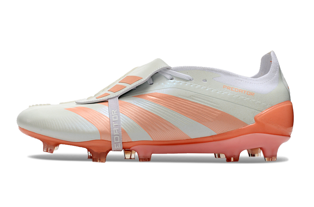 Chuteira Adidas Predator Elite Tongue FG - Branca e Salm������o