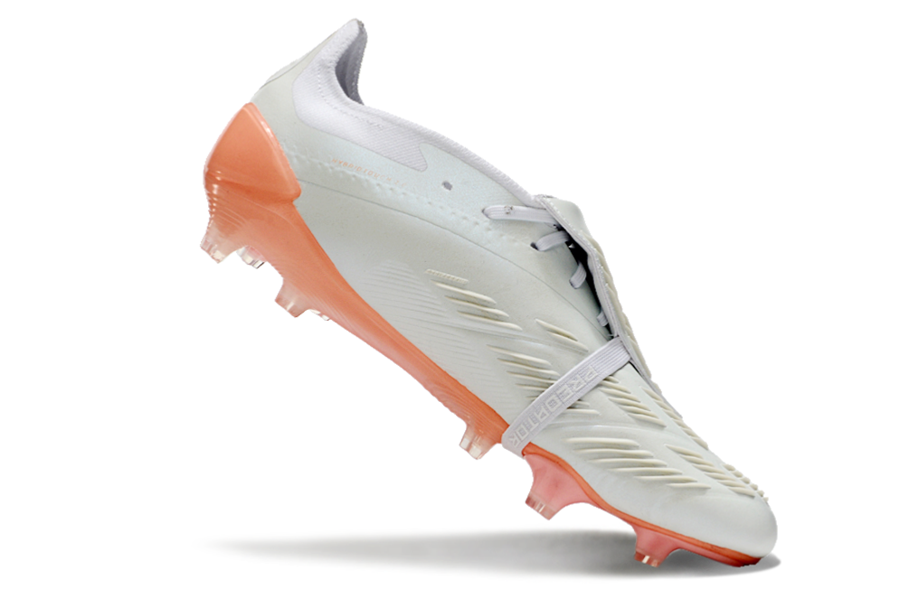 Chuteira Adidas Predator Elite Tongue FG - Branca e Salm������o