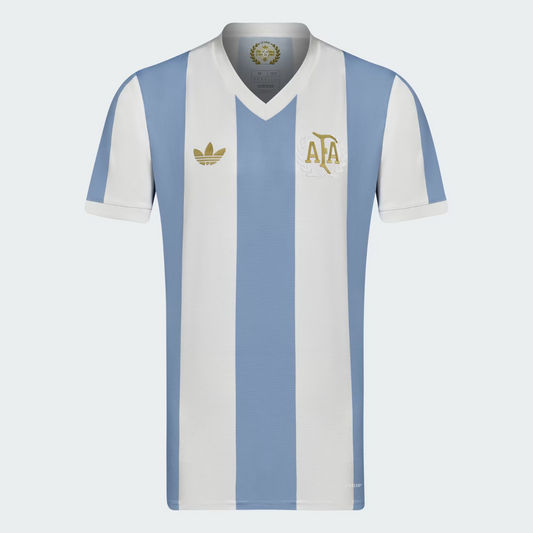 Camisa Seleção Argentina 24/25 Aniversário 50 anos Torcedor Adidas Masculina - Azul e Branca