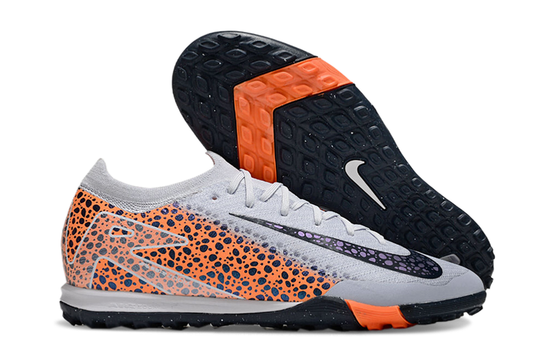 Chuteira Society Nike Air Zoom Mercurial Vapor 16 Elite TF - Cinza e Laranja