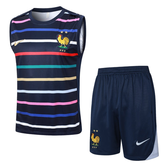 Conjunto Regata França 2024/25 - Azul, Amarela e Vermelha