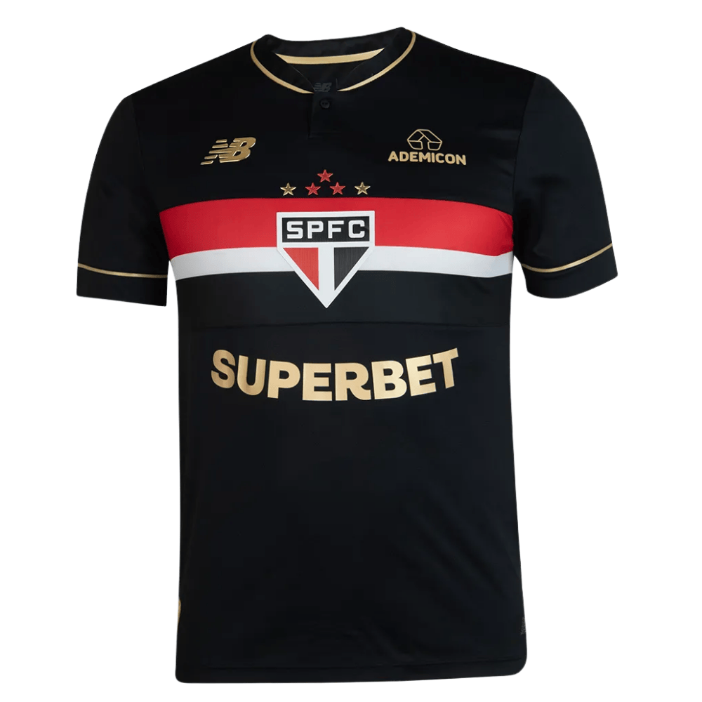 Camisa São Paulo III 25/26 s/n° Jogador Comemorativa New Balance Masculina - Preto+Vermelho