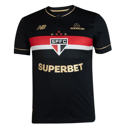 Camisa São Paulo III 25/26 s/n° Jogador Comemorativa New Balance Masculina - Preto+Vermelho