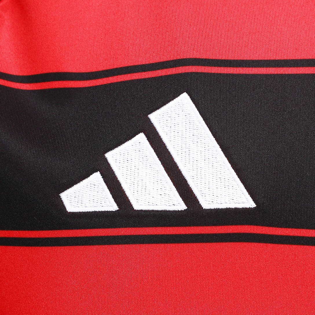 Camisa Flamengo I 25/26 s/n Manga Longa Adidas Masculina - Vermelho e preto