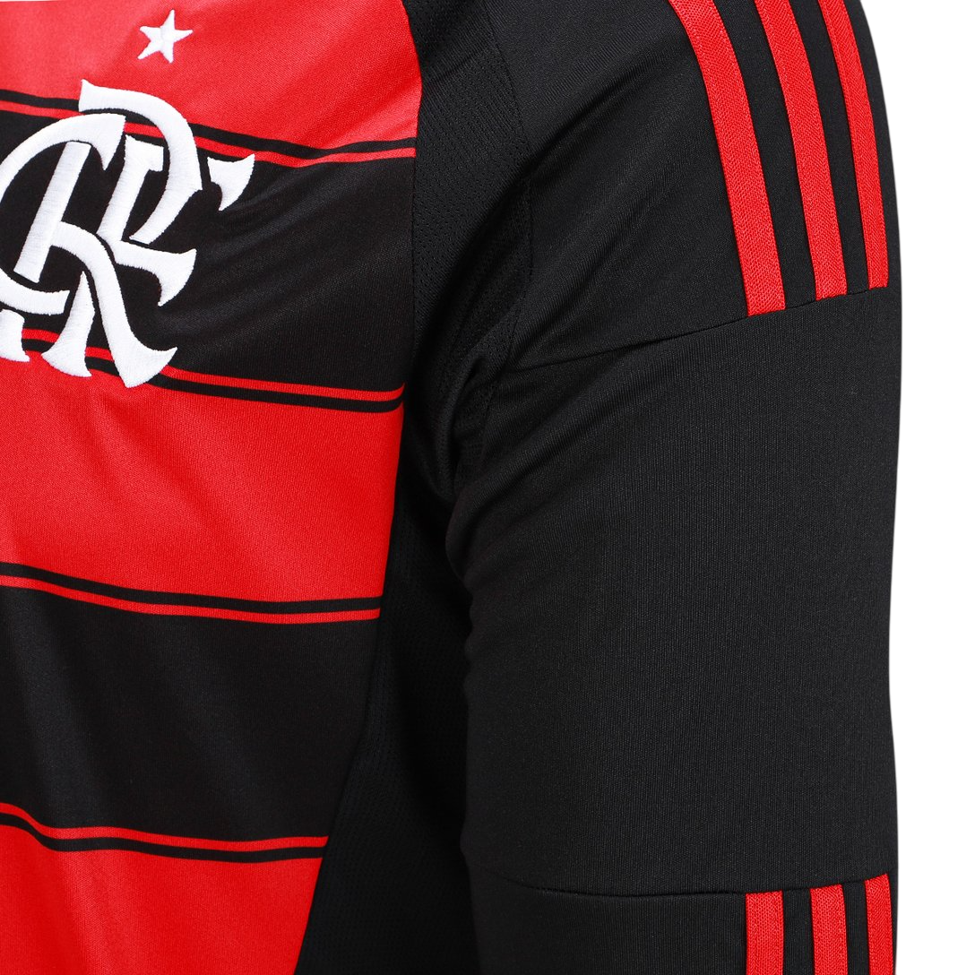 Camisa Flamengo I 25/26 s/n Manga Longa Adidas Masculina - Vermelho e preto