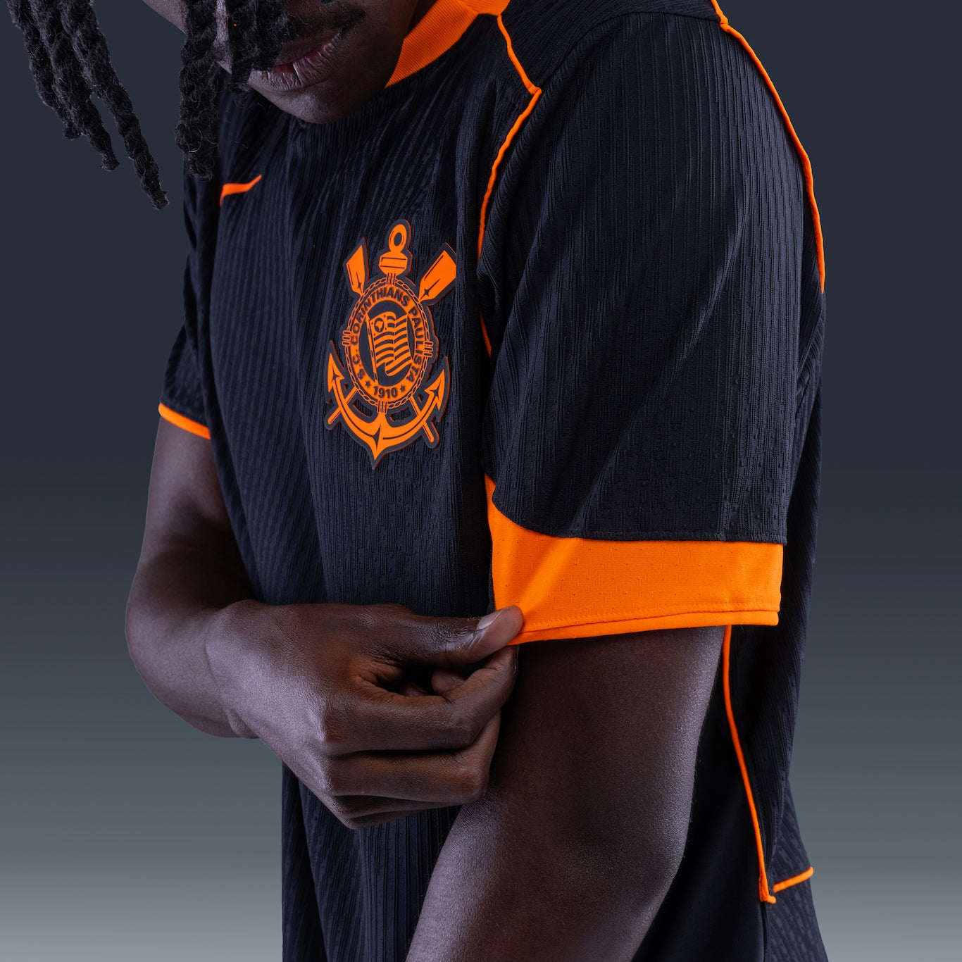 Camisa Corinthians III 25/26 s/n Jogador Nike Total 90 Masculina - Preto+Laranja