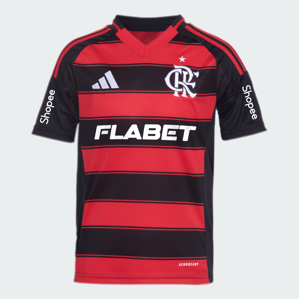 Camisa Flamengo Home 25/26 Torcedor Adidas Masculino - Vermelho e Preto