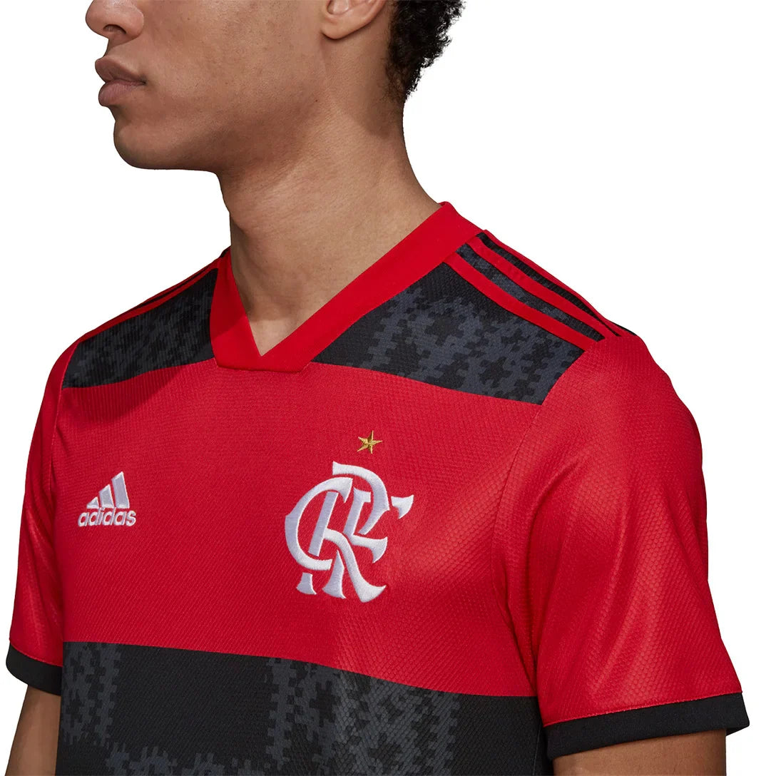 Camisa Flamengo Home 21/22 Torcedor Adidas Masculino - Vermelho e Preto