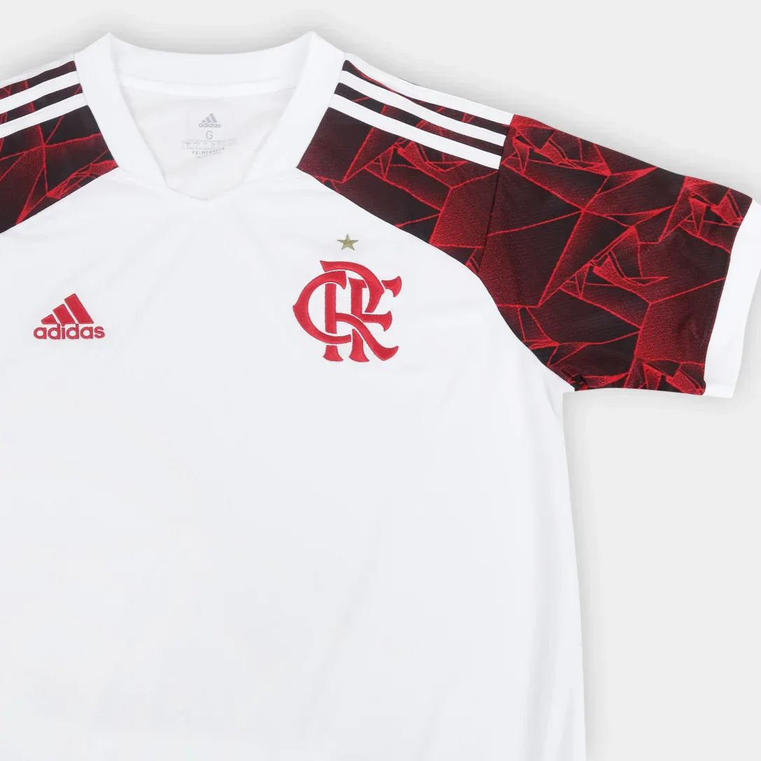 Camisa Flamengo Away 21/22 Torcedor Adidas Masculino - Branco e Vermelho