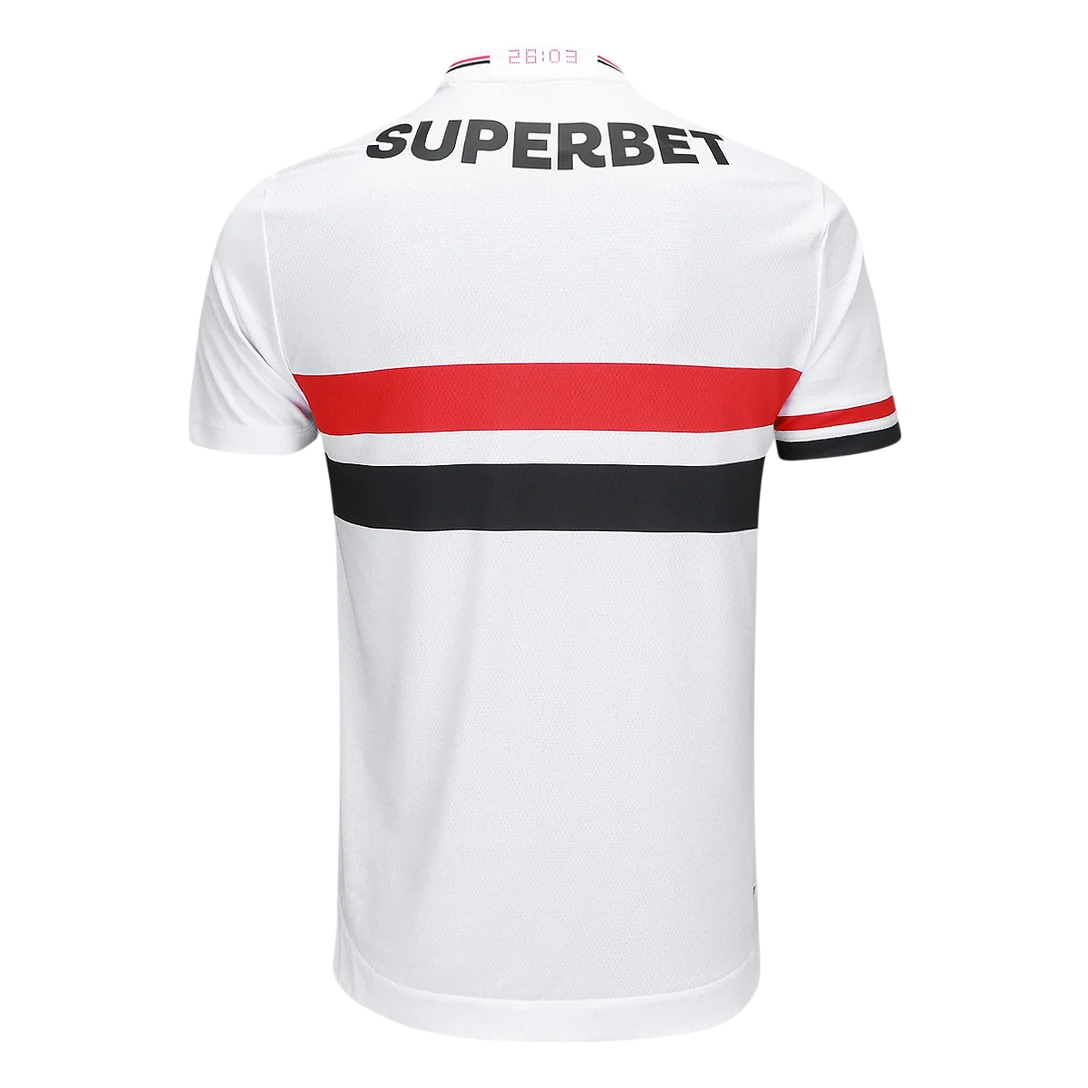 Camisa São Paulo 25/26 Home Torcedor New Balance Masculina - Branco+Vermelho